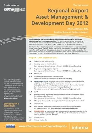 Regional Airport Asset Management and Development Briefing Day