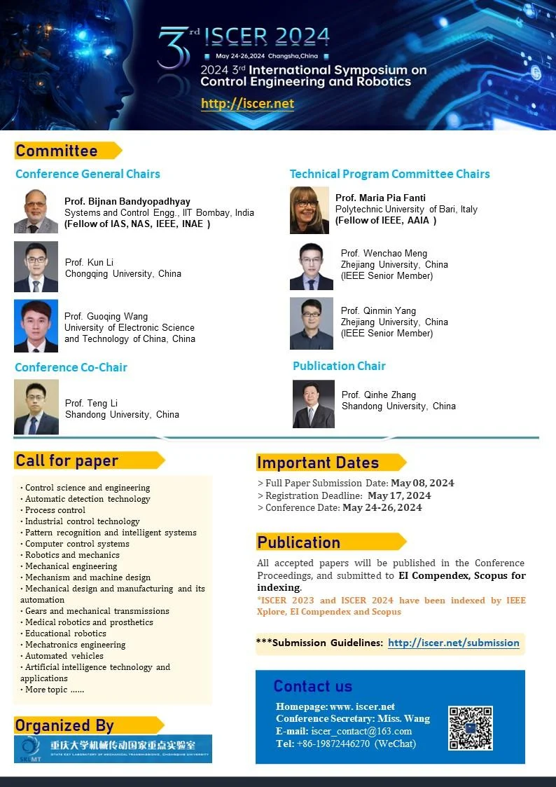 2024 3rd International Symposium on Control Engineering and Robotics?ISCER 2024?