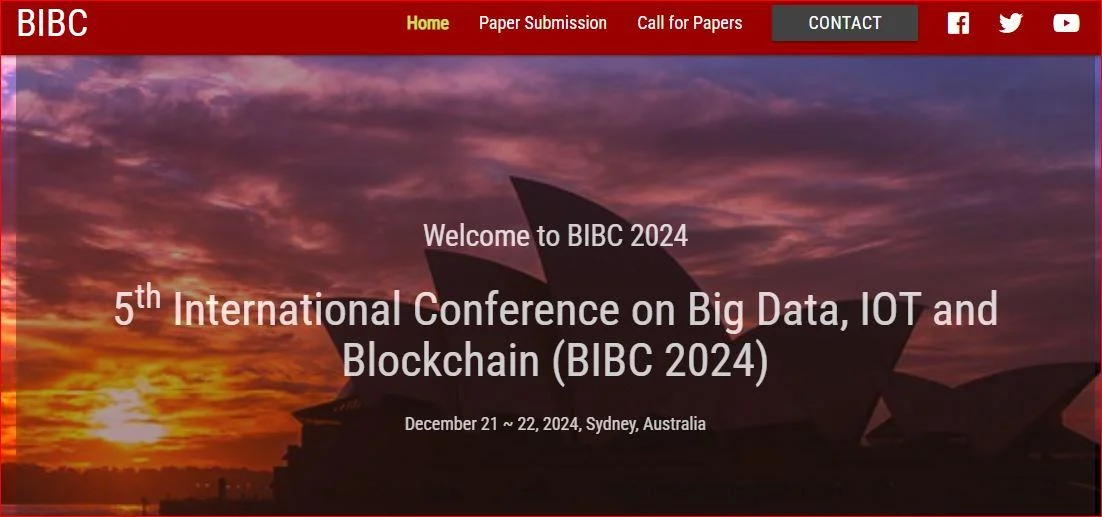 5th International Conference on Big Data, IOT and Blockchain (BIBC 2024)