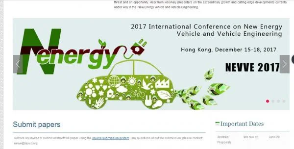 2017 International Conference on New Energy Vehicle and Vehicle Engineering(NEVVE 2017)