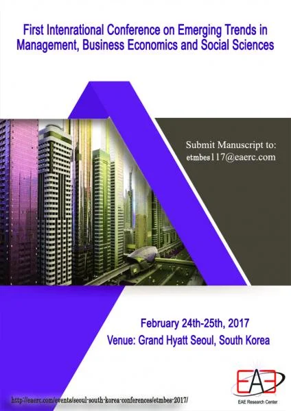 First International Conference on Emerging Trends in Management, Business Economics and Social Sciences