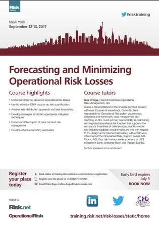 Forecasting and Minimising Operational Risk Losses