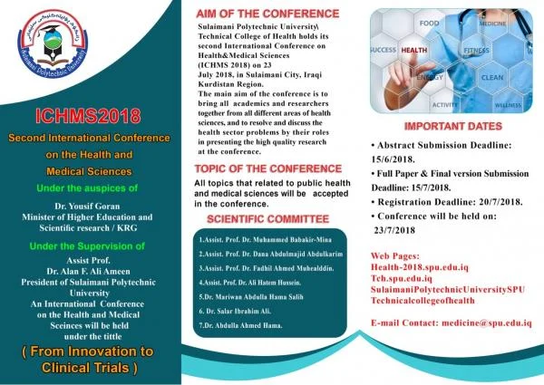 2nd International on Health and Medicine 2018 , ICHM 2018