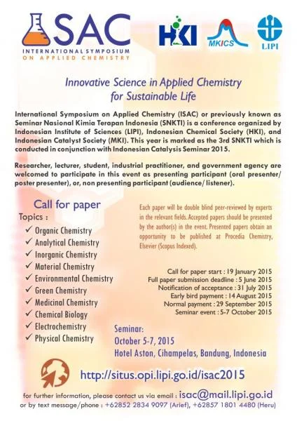 International Symposium on Applied Chemstry 2015
