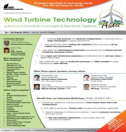 1st International Conference Wind Turbine Technology