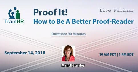 Webinar on Proof It! How to Be A Better Proof-Reader